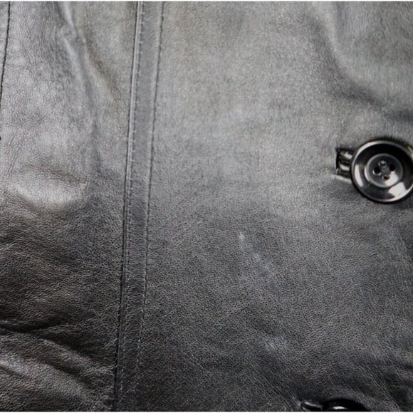 East 5th Jacket Womens Size Large Genuine Leather Black Button Front Jacket - Picture 13 of 13